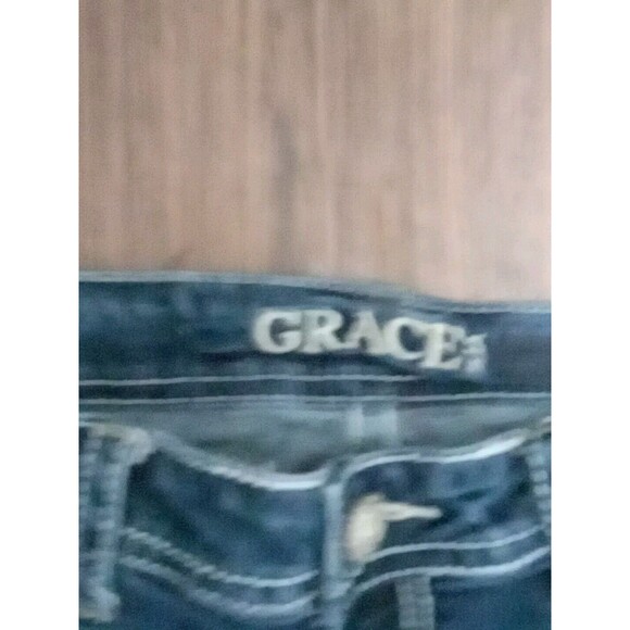 Grace In LA Bootcut Jeans Womens Size 30 Blue Bedazzled Embellished Sequin - Picture 6 of 14